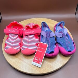 Nike and Náutica swimming shoes 2 pair lot Size 10 & 11